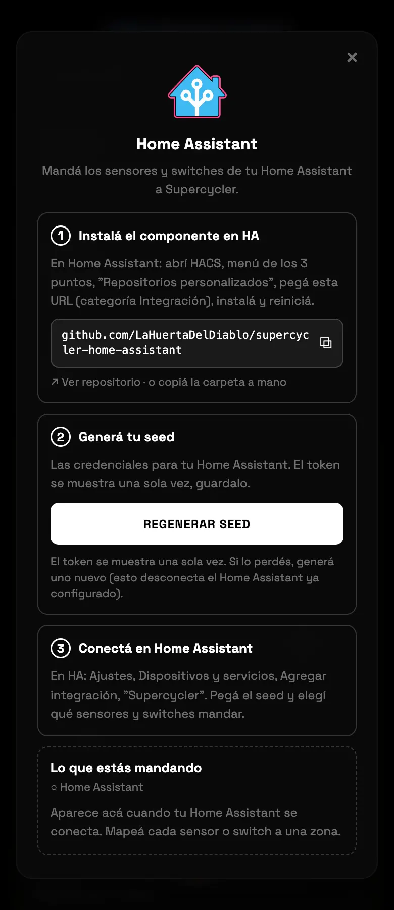FIG 11 · El paso 1 es del lado de Home Assistant, con HACS.