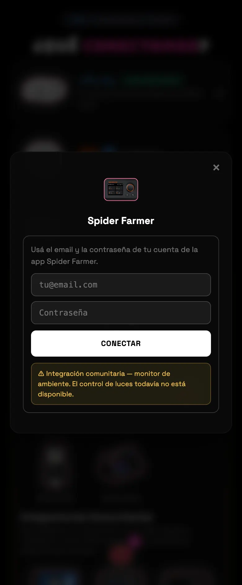 FIG 16 · Entrada con la cuenta del fabricante.