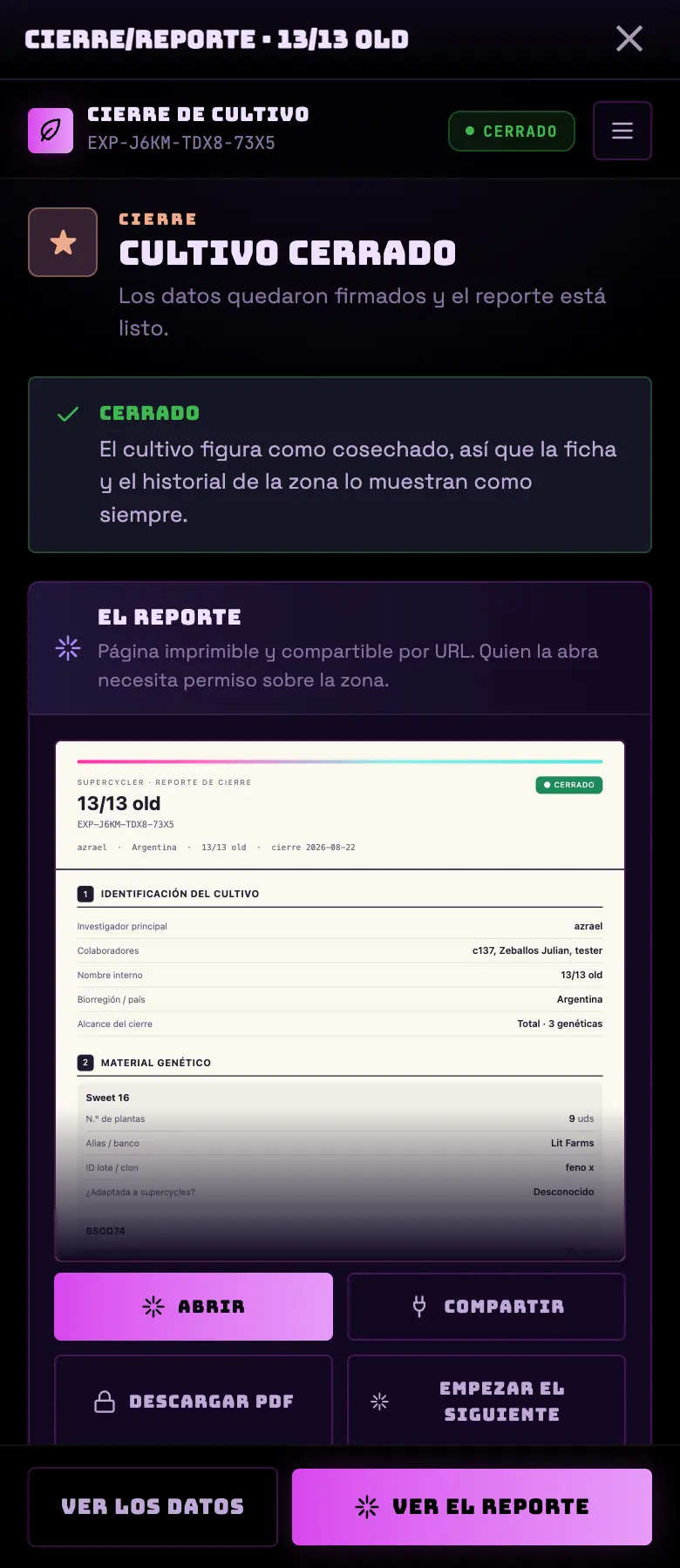 FIG 19a · Asistente de cierre: 16 pasos en cinco fases.