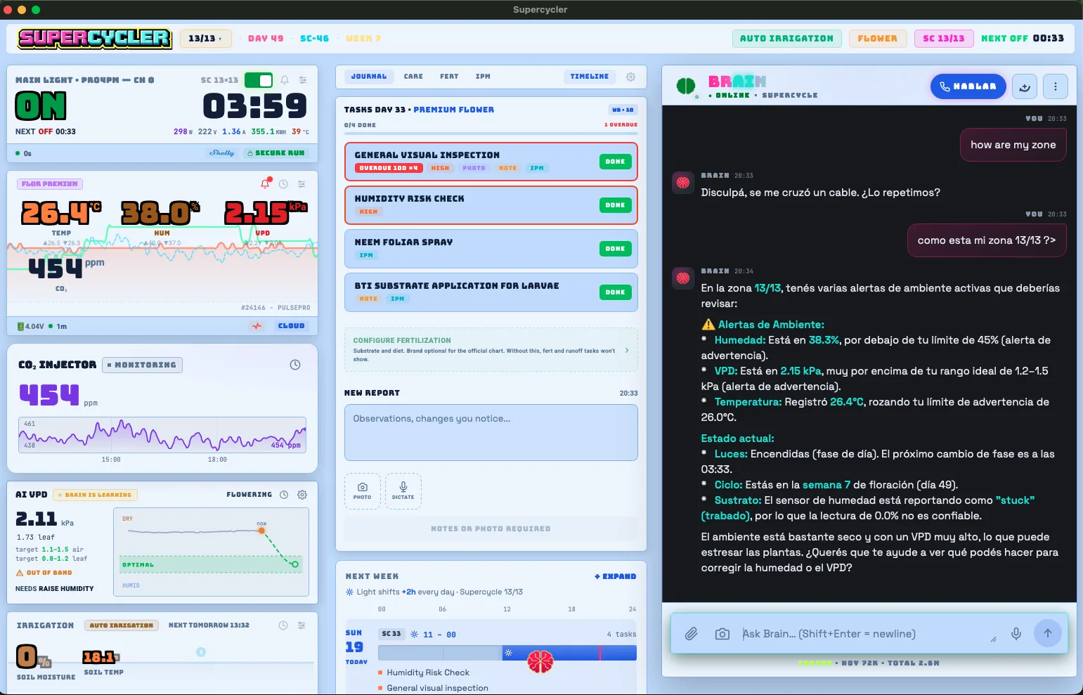 Supercycler desktop view with Brain